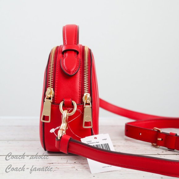 NWT Coach C7259 Serena Leather Satchel With Linear Quilting in Electric Red - Picture 7 of 14